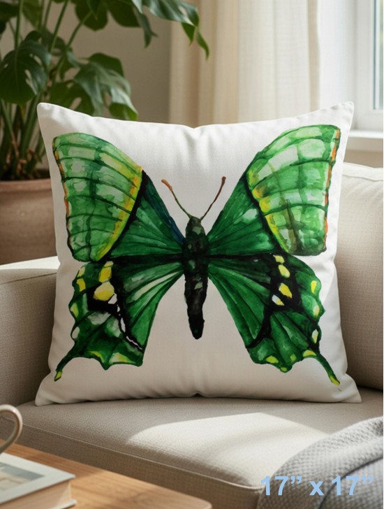 Butterfly Print Cushion with Filler